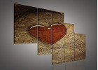 Srdce na dřevě 156 S4B - pětidílný